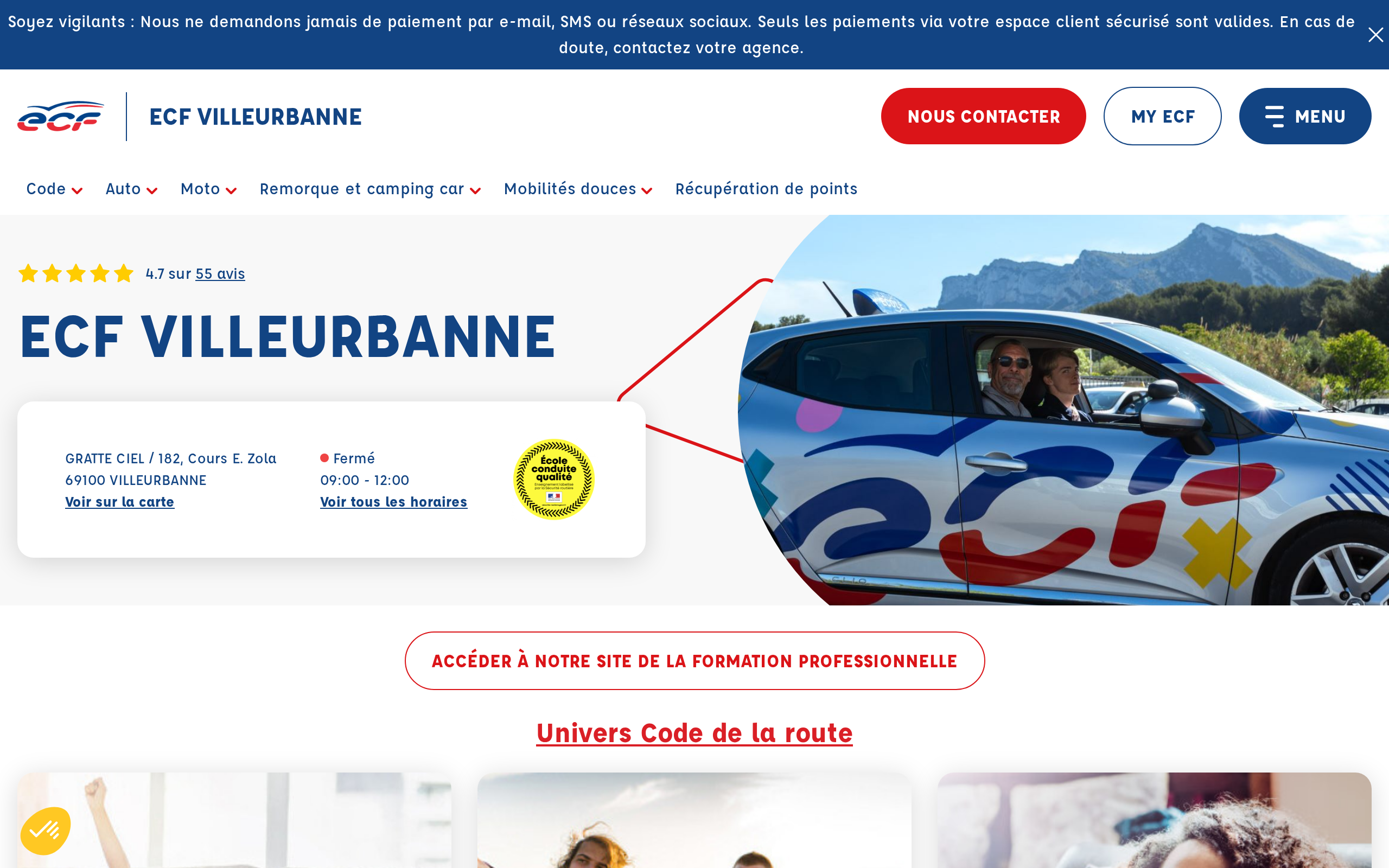 Aperçu du site ECF VILLEURBANNE