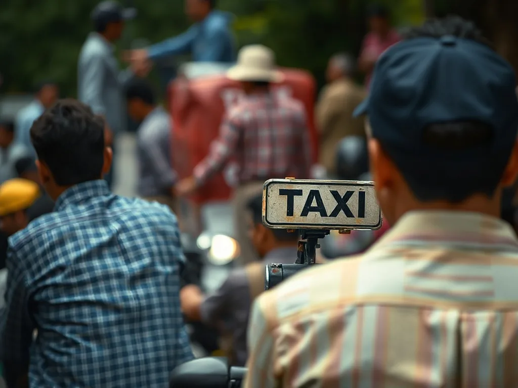Plaque de taxi française fixée sur le toit d'un véhicule, avec en arrière-plan la tour Eiffel et des immeubles haussmanniens.